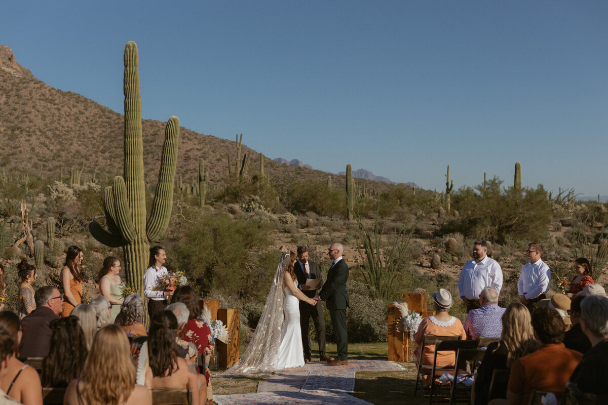 Wedding Ceremony In Apache Junction Arizona Boho Desert Vibes, 