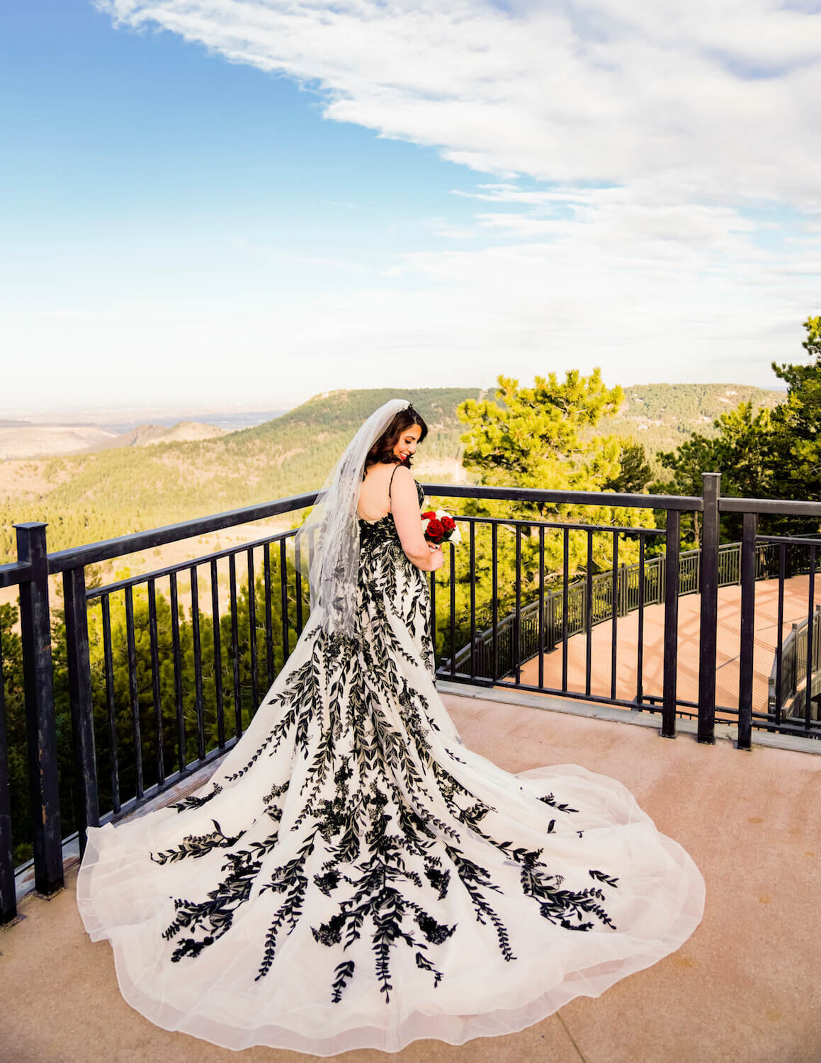 denver co wedding photography - white and black dress