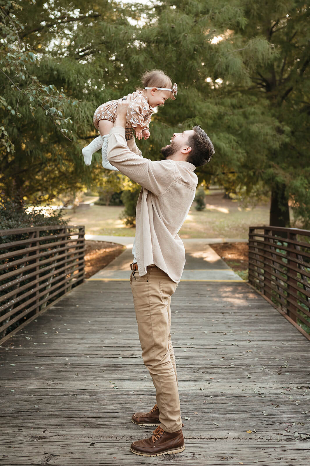 father-daughter-portrait-charlotte-nc-park-fall-sunset