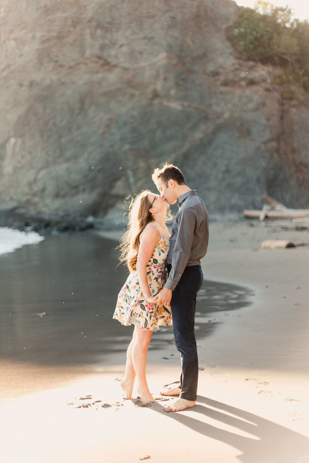 Engaged couple in Washington State.