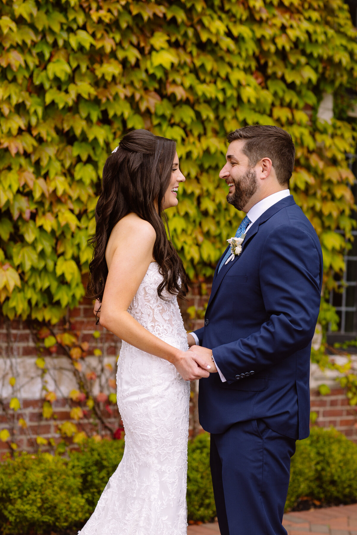 NJ-Mansion at Natirar-First Look-Candid-Wedding Photographer-Kate Neal Photography