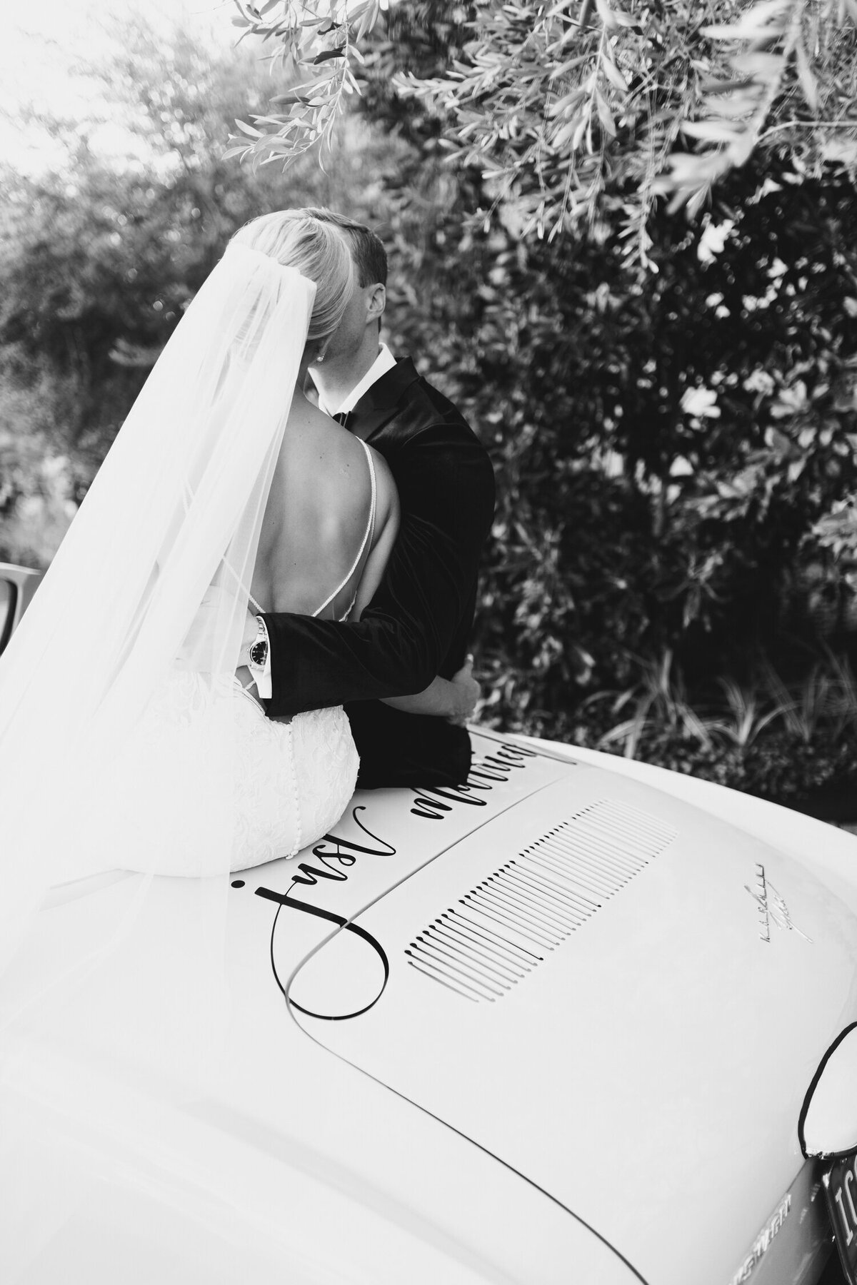 just married getaway car