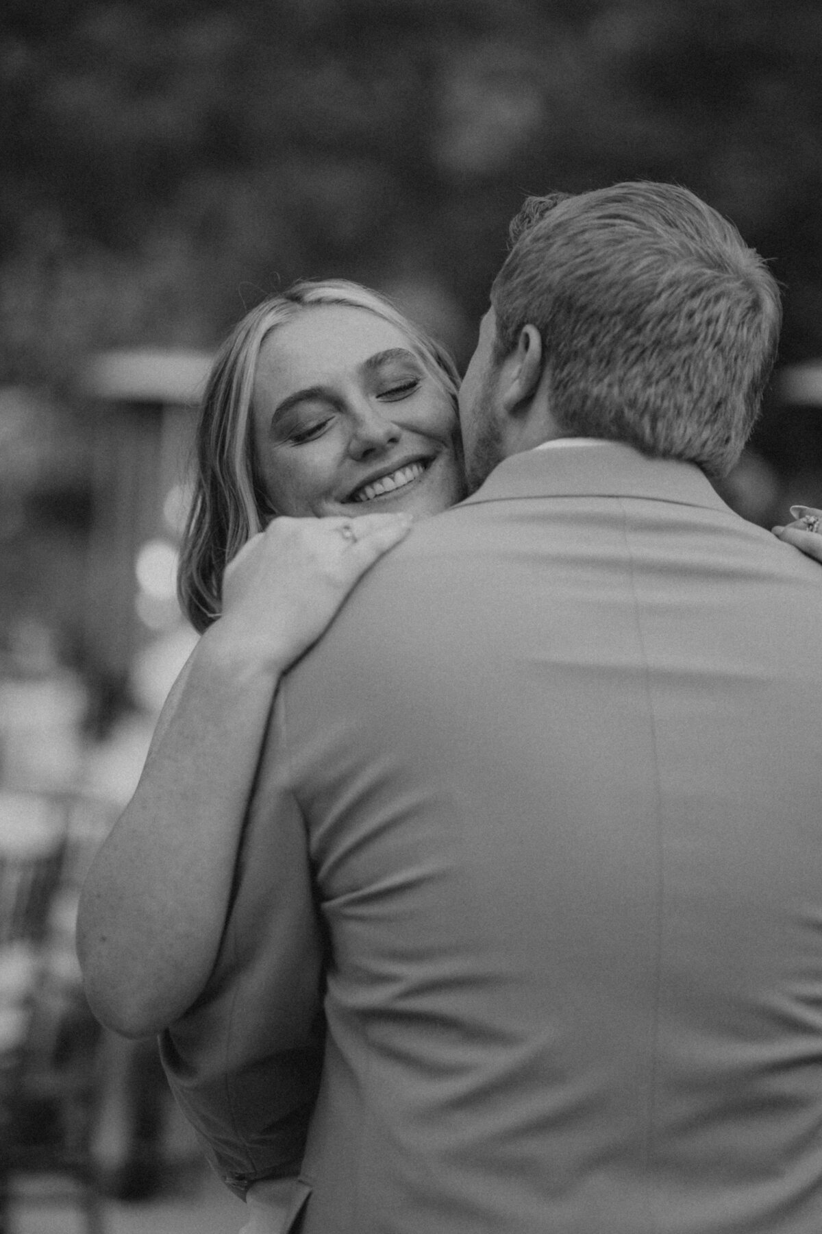 wedding-embrace-happy-couple-outdoor-utah-jmay-photo-monochrome