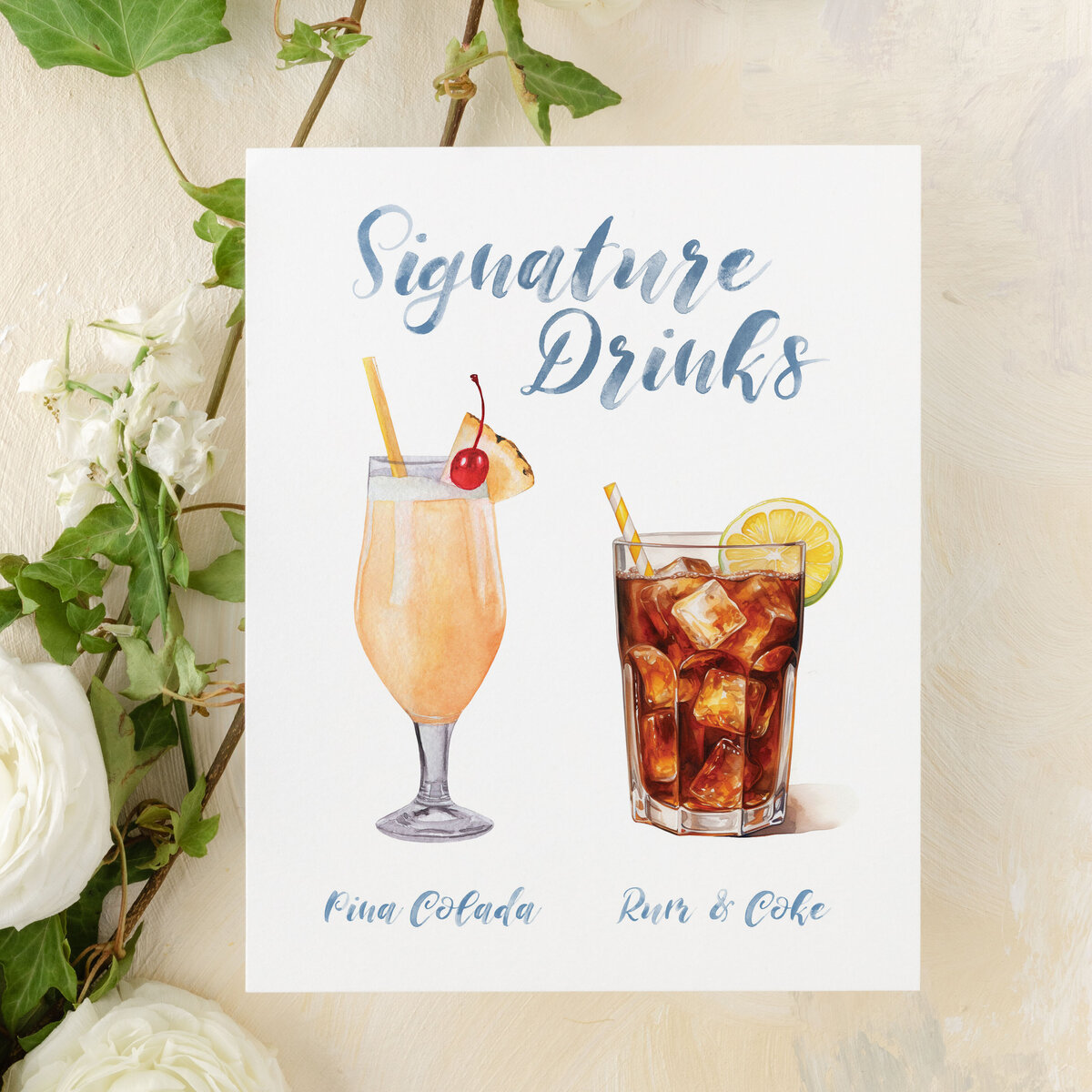 signature drinks watercolor