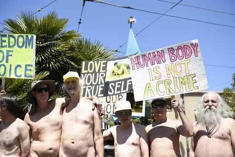Brent Ray Fraser Public Nude Protest San Fancisco 2016 - 10