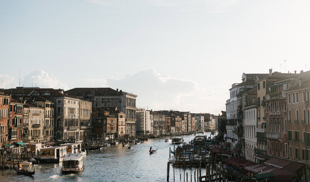 Candid wedding moment at coastal European destination