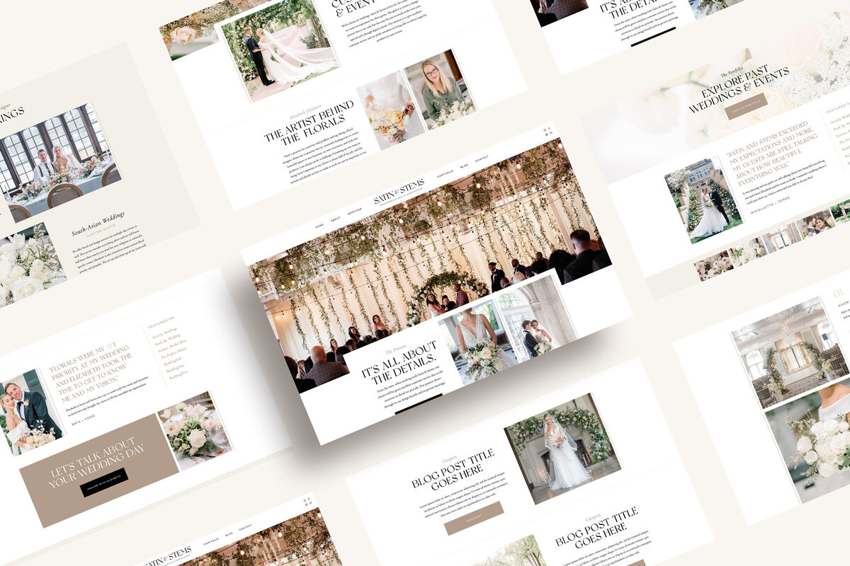 a mockup showing a stylish website for a floral designer