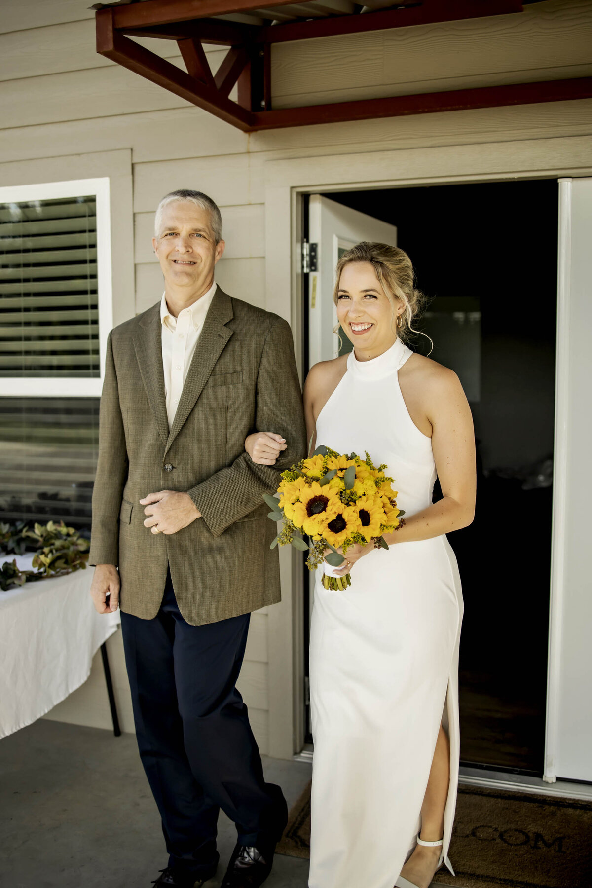 a bride and her father