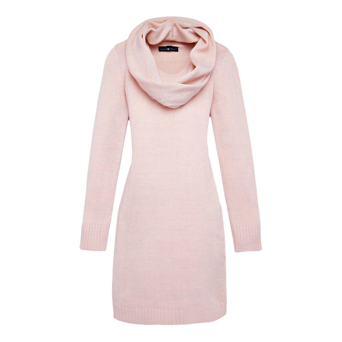 111346493-Twofer Metallic Sweater Dress with Infinity Scarf Rose Quartz Small-1