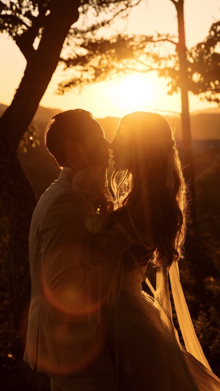 mountain wedding bride and groom