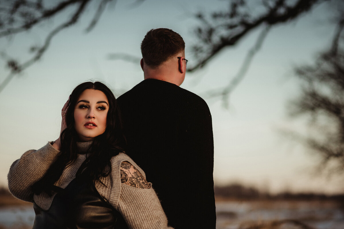 winter engagement session