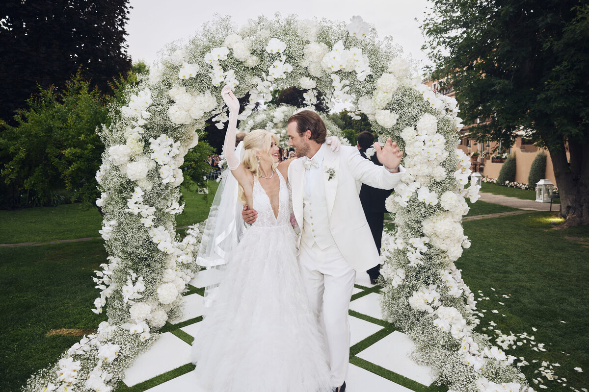 Ryan Pulock and his wife Danielle at their wedding in Venice Italy