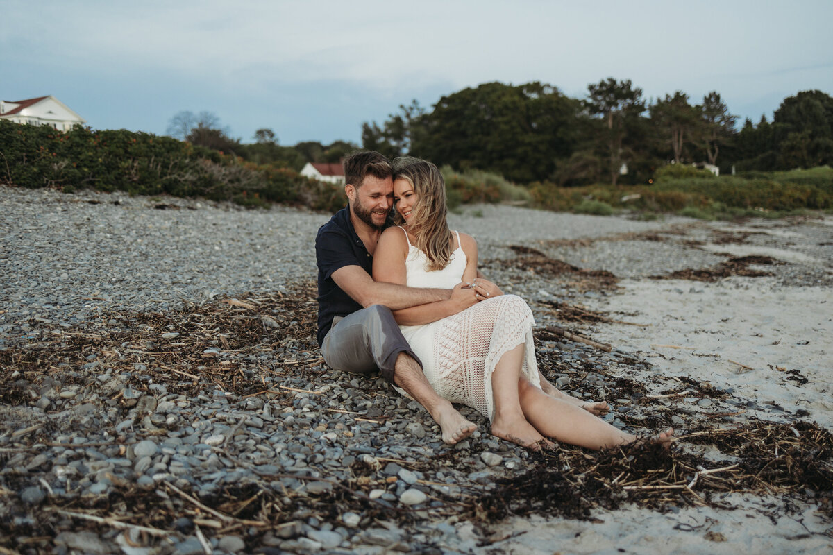 couple embracing on beach