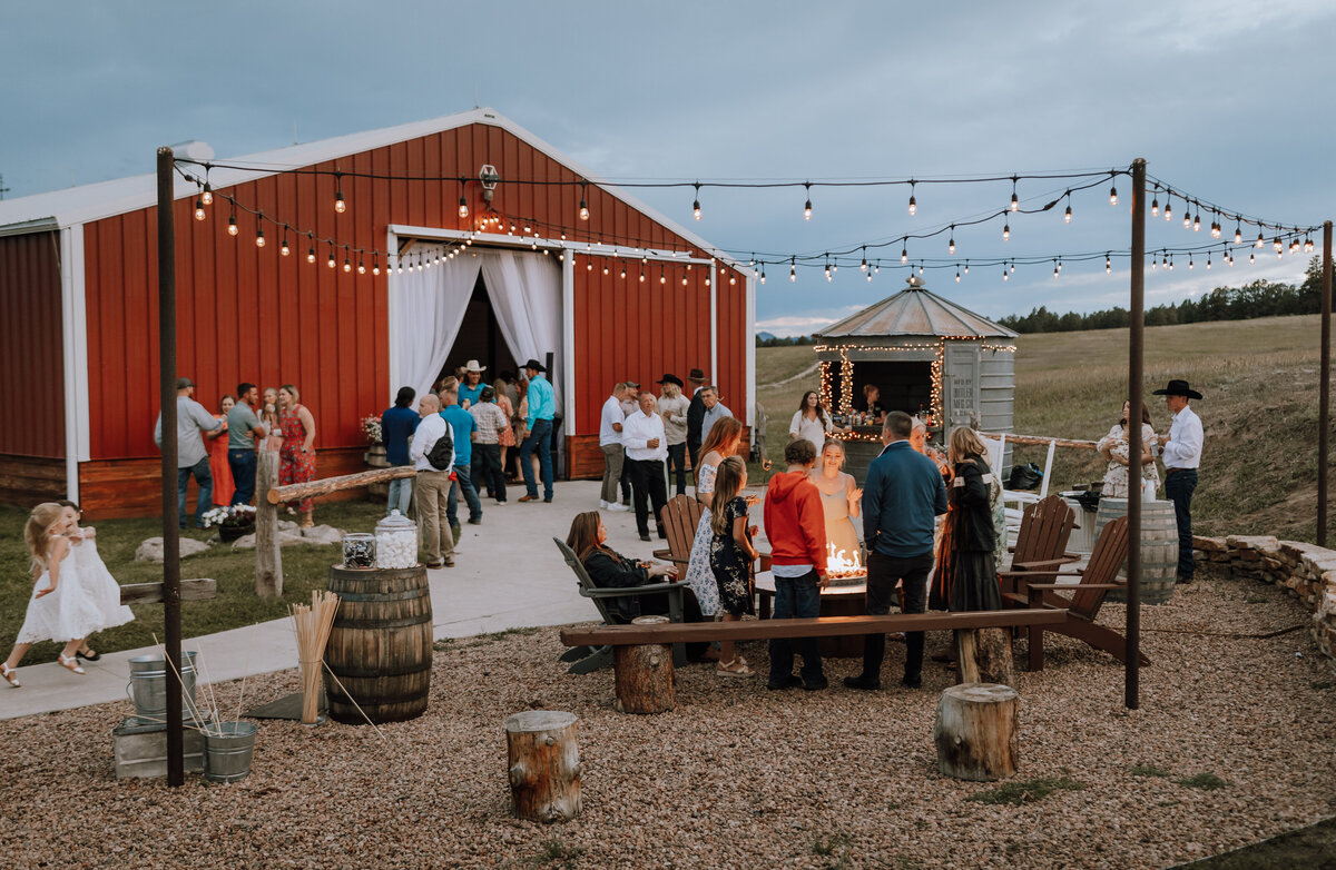 blue hour reception at younger ranch