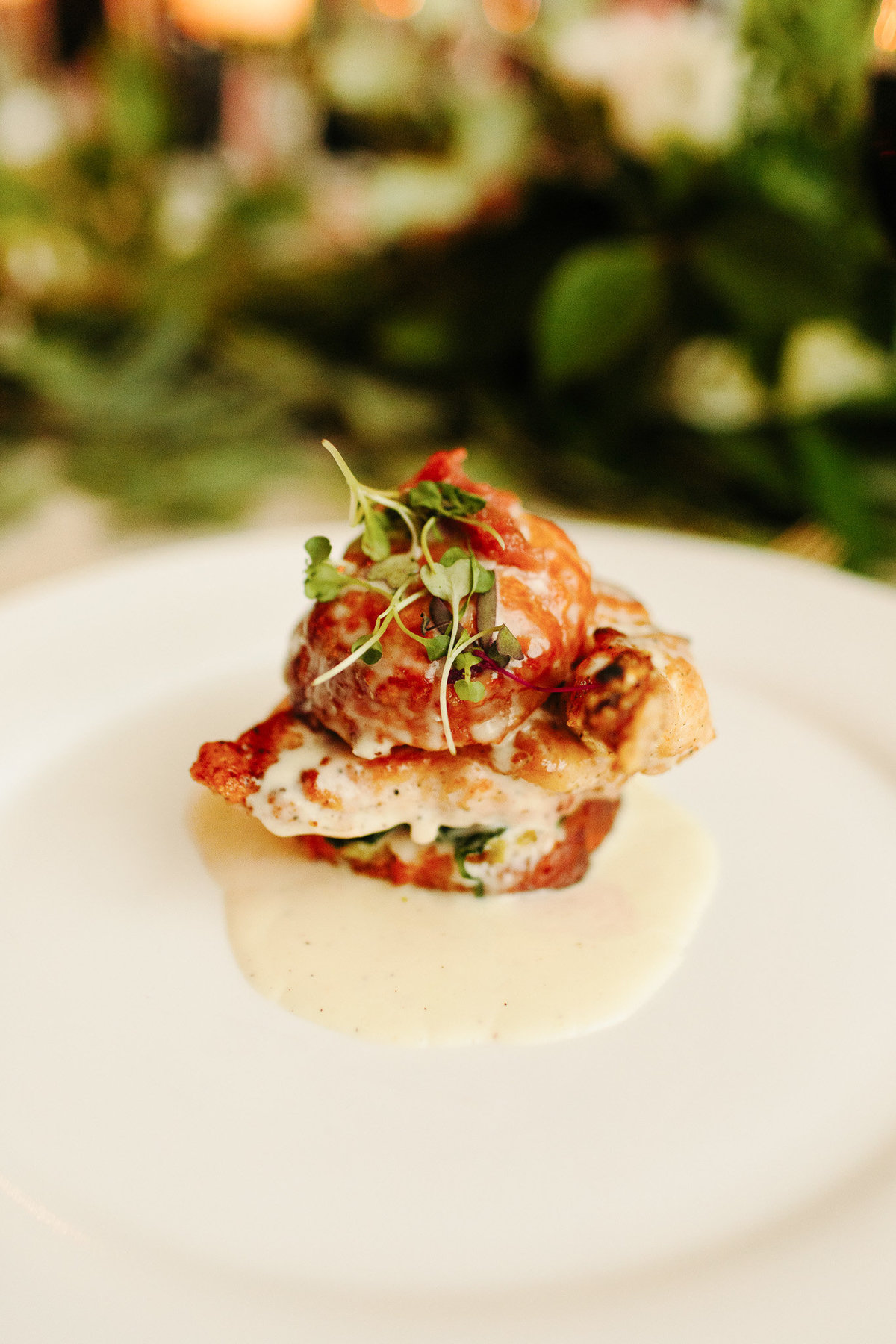 Wedding entree main course idea. Real wedding photo by Rebecca Cerasani.