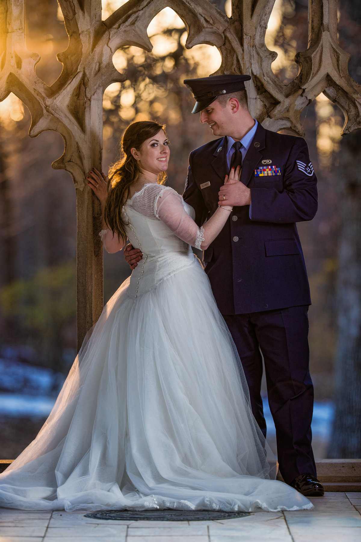 Groom in Uniform at Valley Forge Park