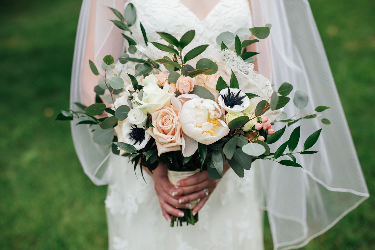 Beautiful blooms in our bespoke bridal bouquet. photo courtesy of: Addie Roberge Photography. www.addierobergephotography.com