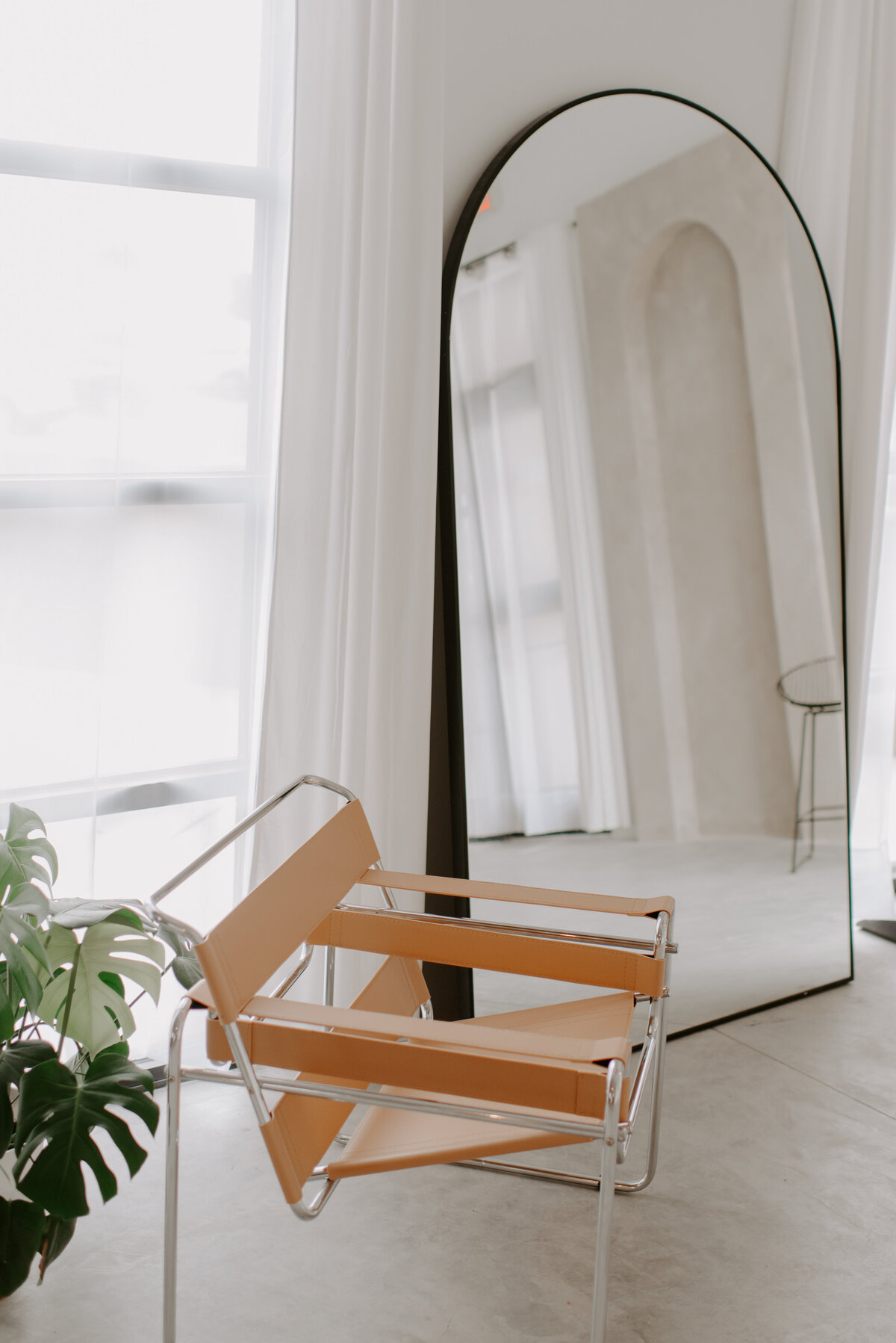 Mirror and chair props for photoshoot studio in Albuquerque Light House Studio