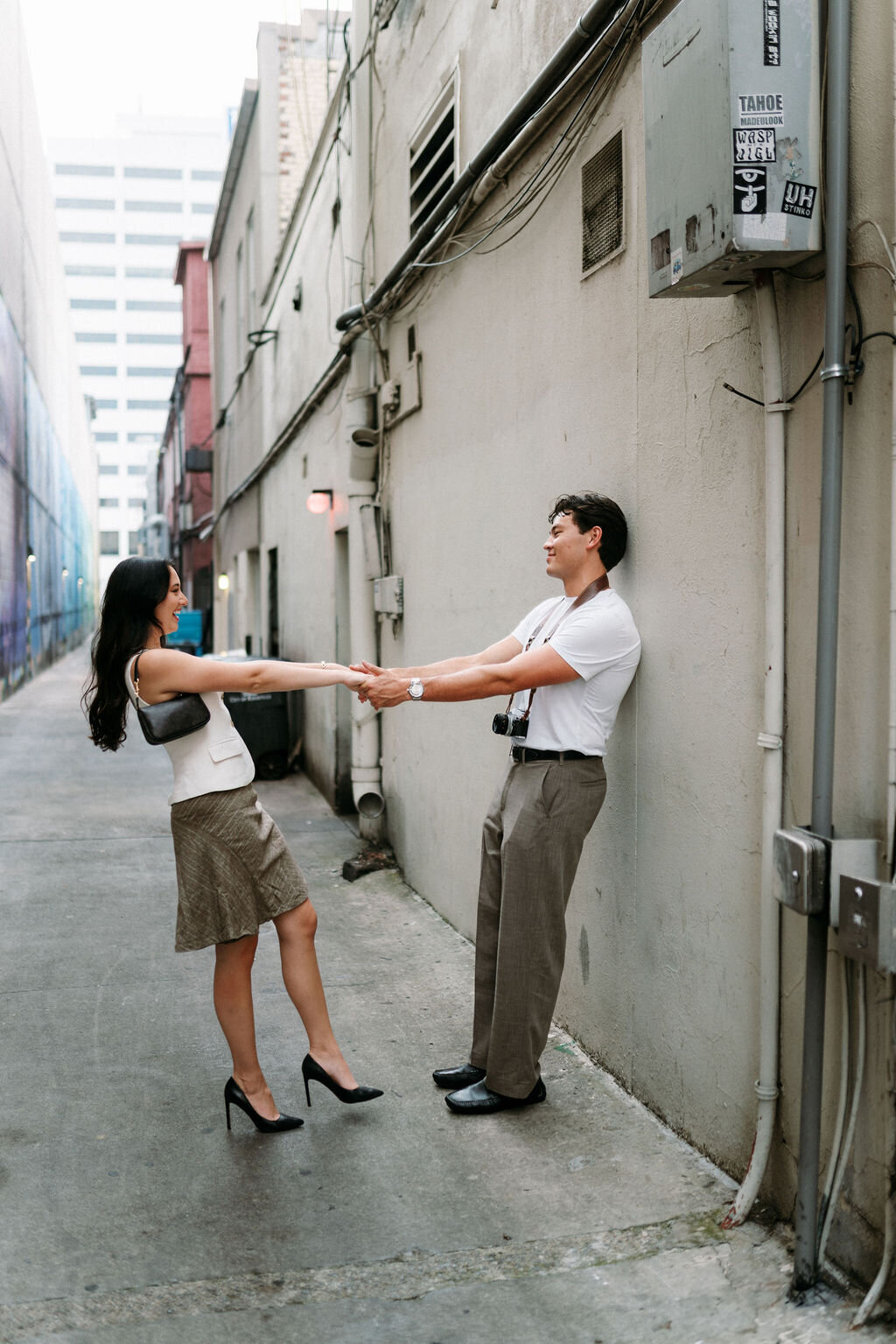 romantic film downtown engagement photos knoxville tennessee-21