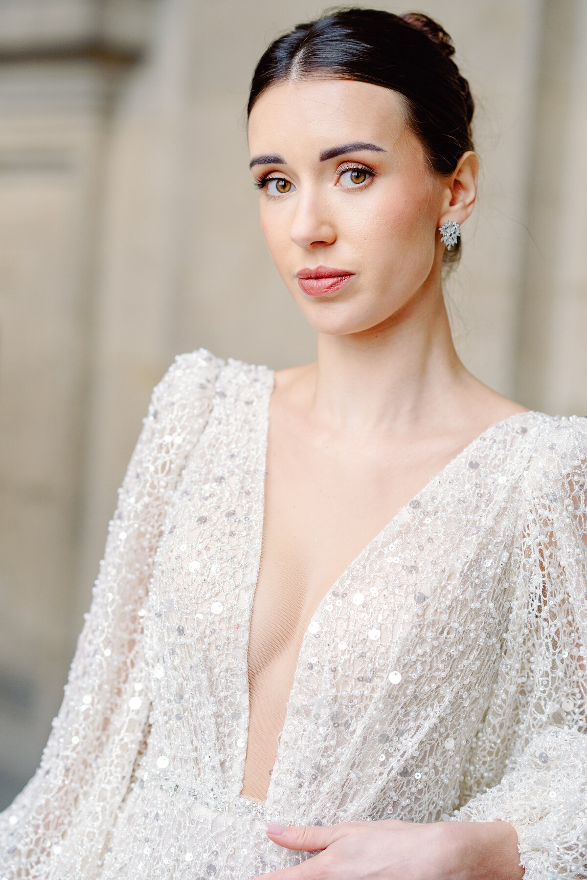 Bridal session in Paris photographed by Paris wedding photographer