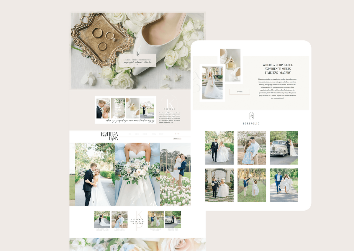 website mockup for photographer small business