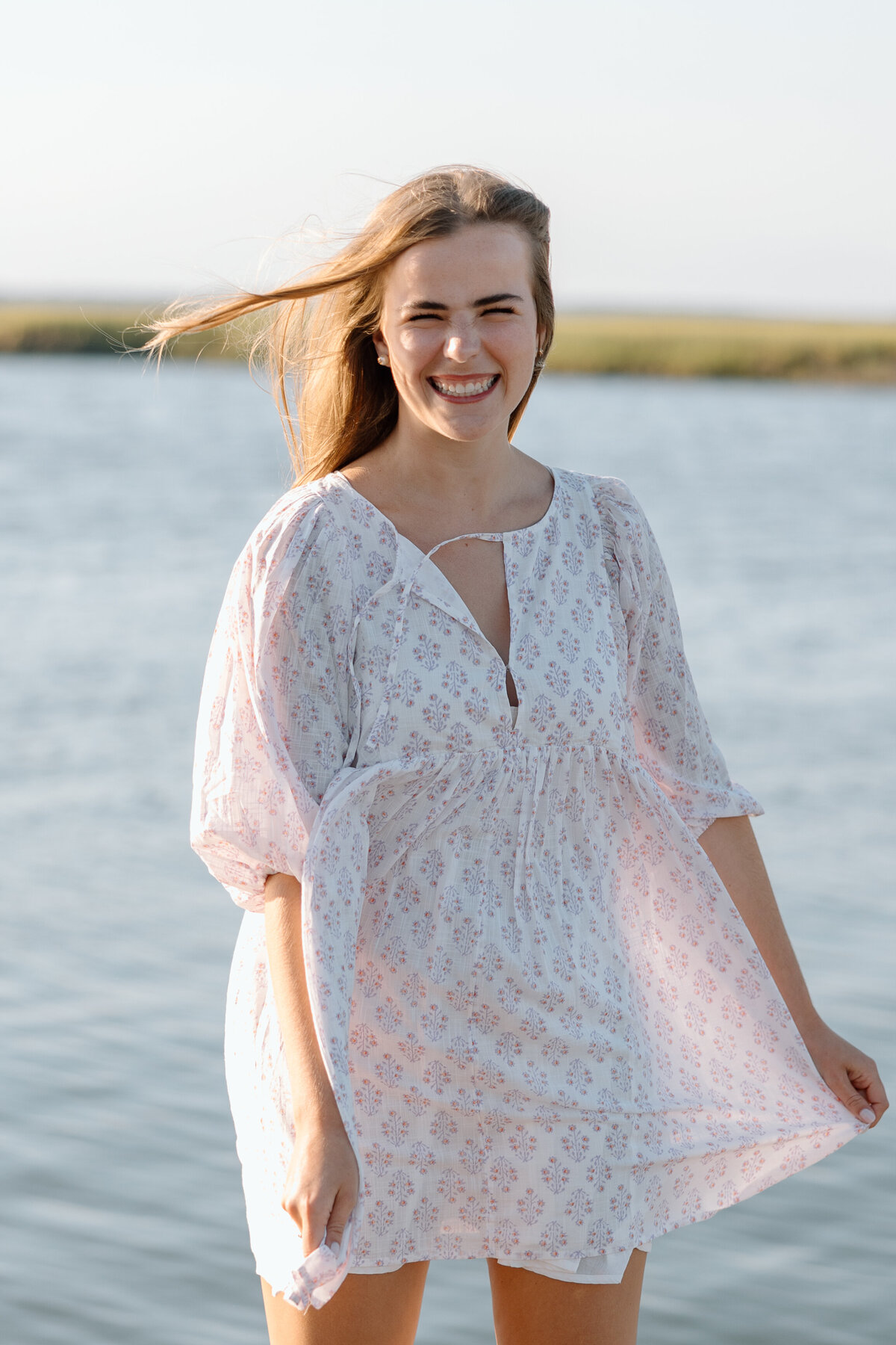 Senior photos at the marina at Edisto Beach