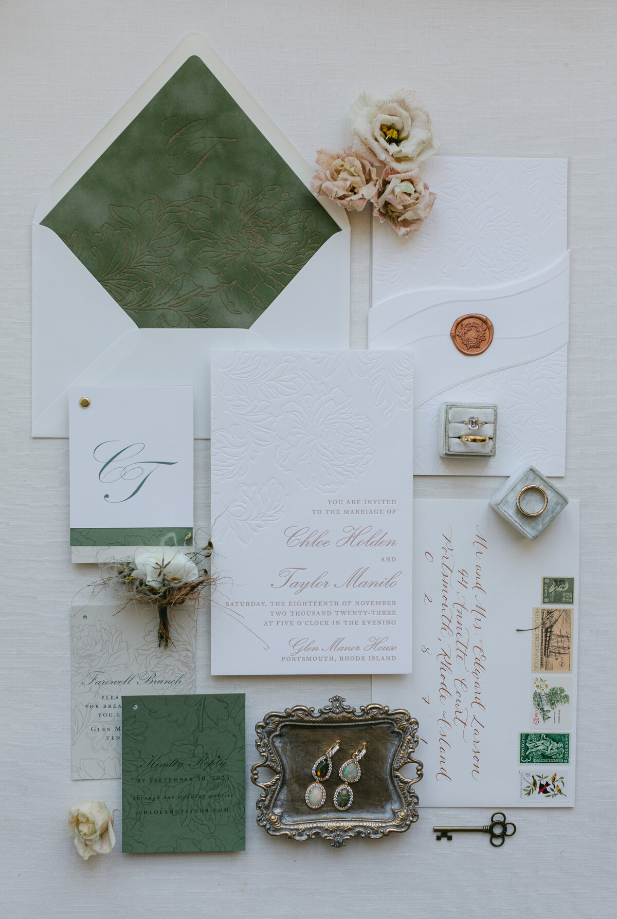 green-wedding-invitation-custom-velvet-monogram