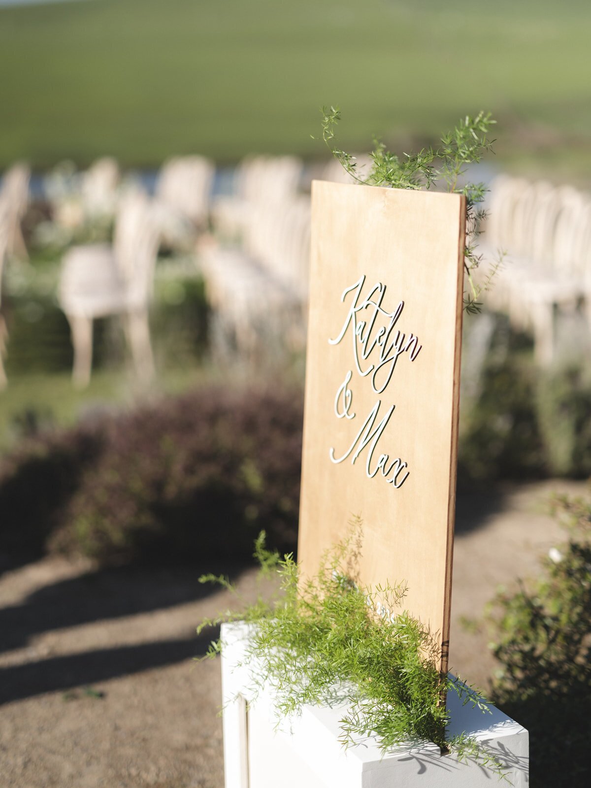 Haven Tomales Welcome Sign Wedding Ceremony