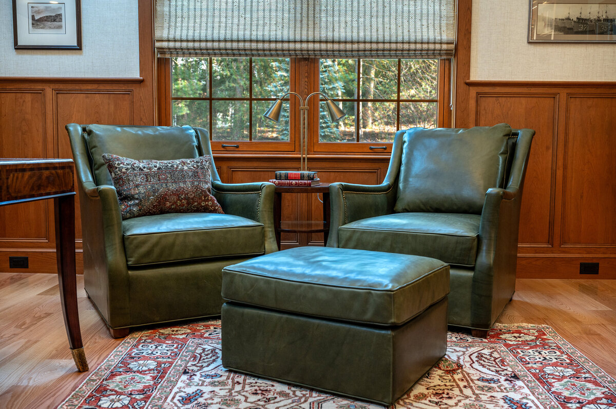 Green arm chairs