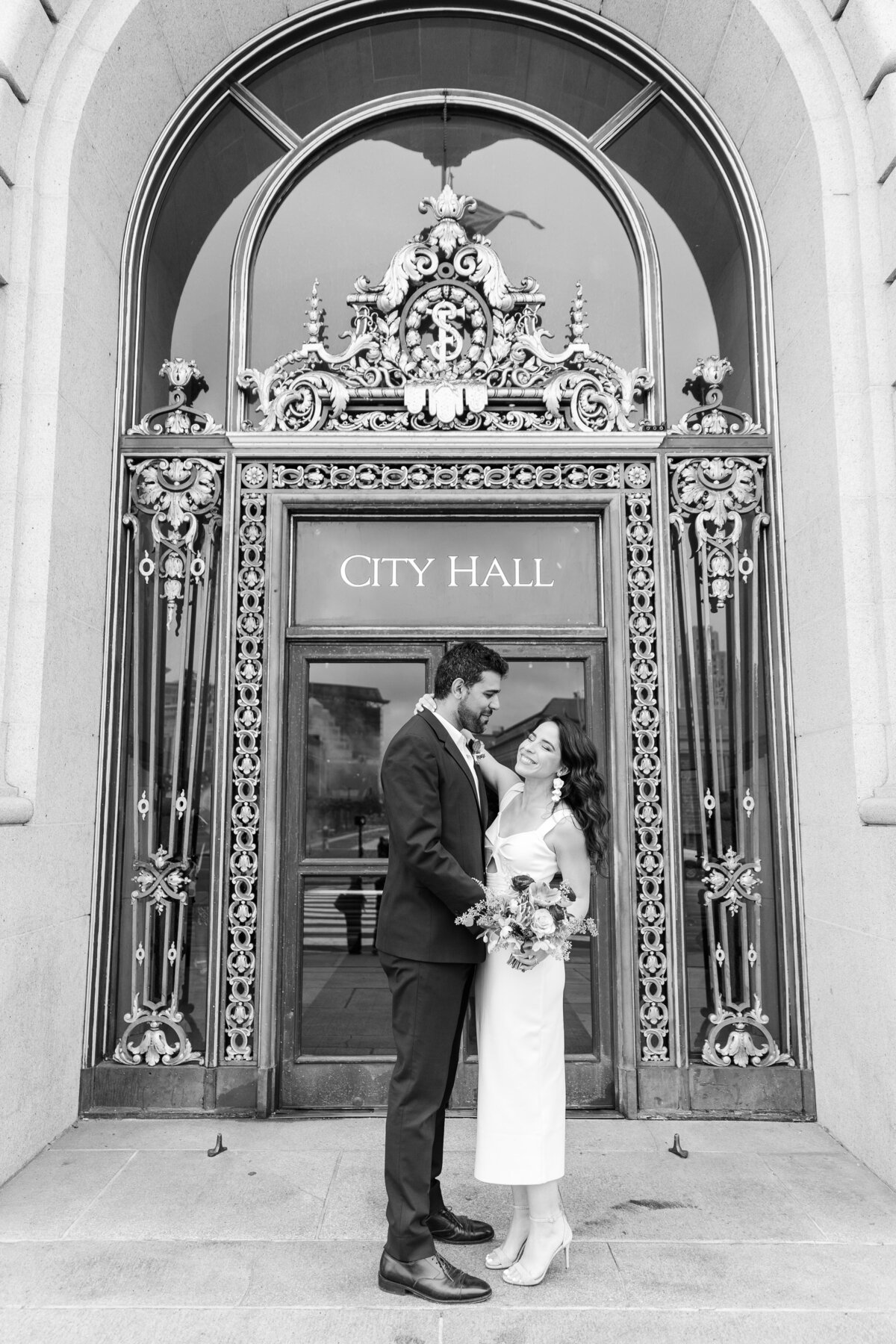 SF City Hall Wedding with Cutout Dress-27