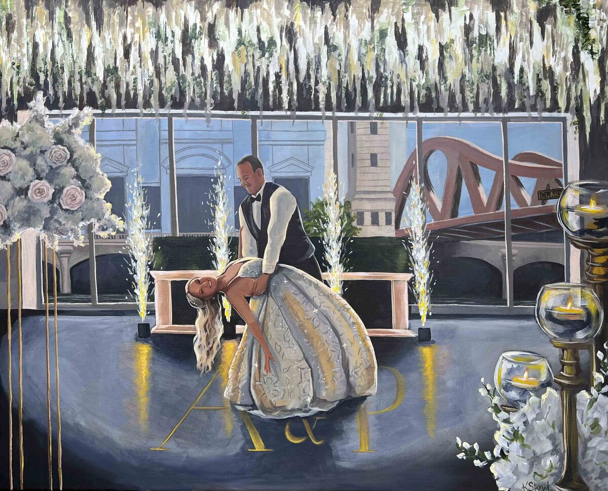 Chicago live wedding painting