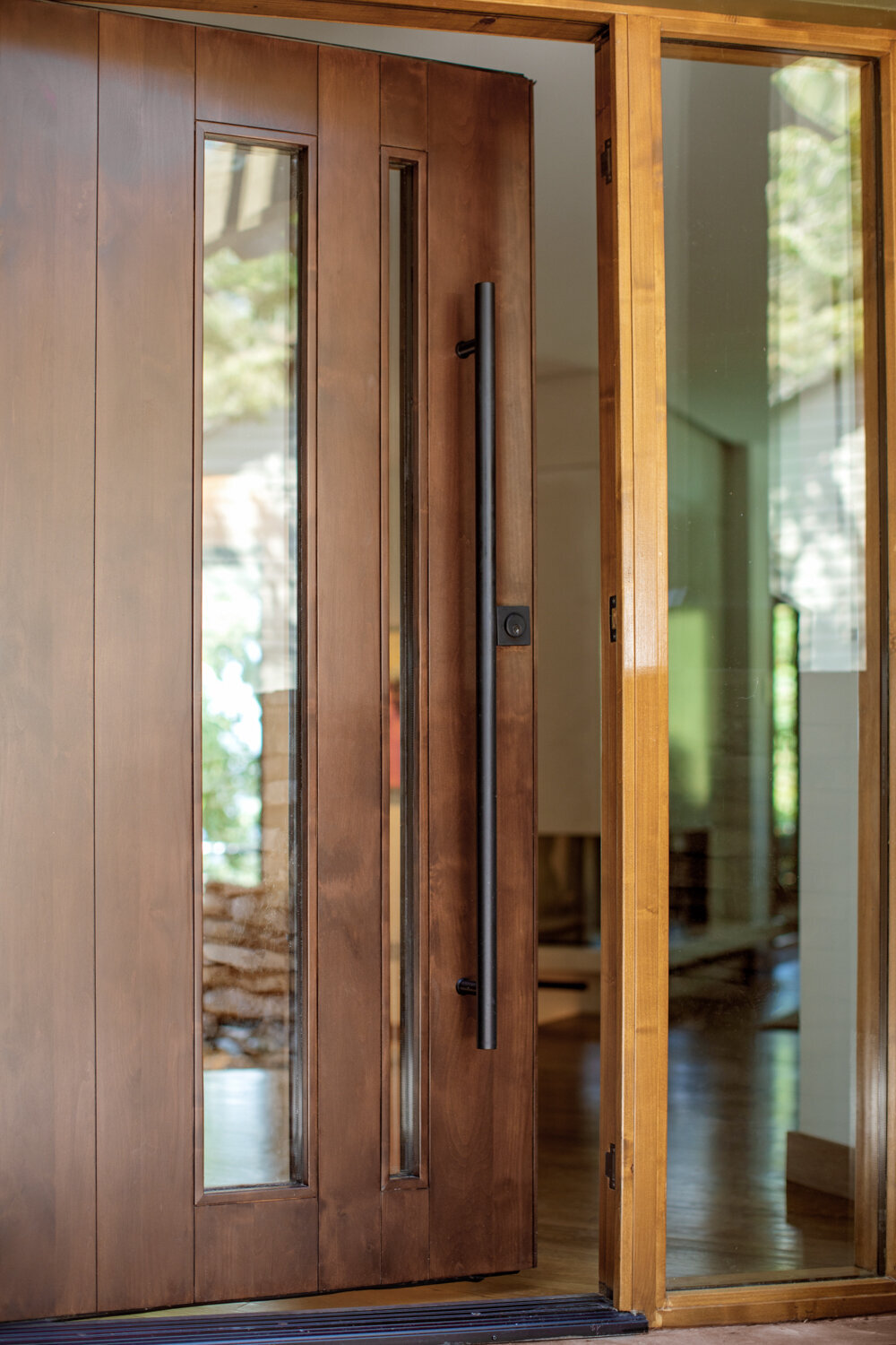Panageries Residential Interior Design | Pacific NW Modern Dwelling Front Door Inviting You In