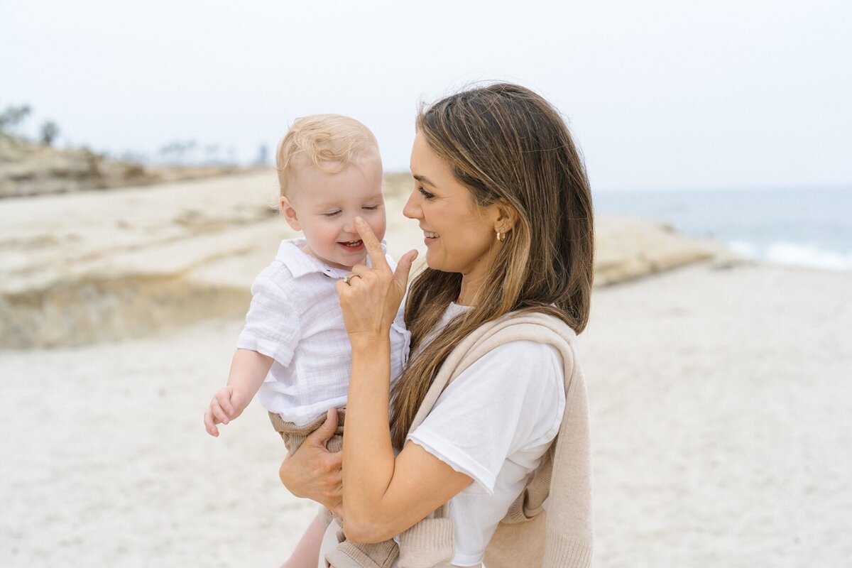 San Diego beach photoshoot of baby boy at Windansea Beach.