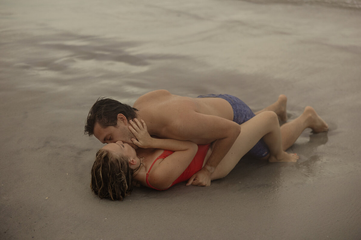 couples beach session st augustine florida