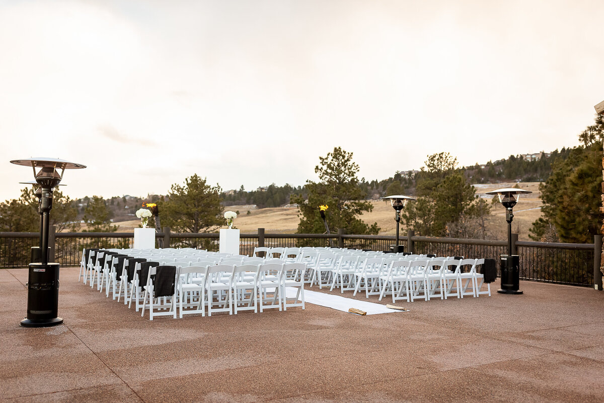 Wedding Ceremony Set Up at Cheyenne Mountain Lodge