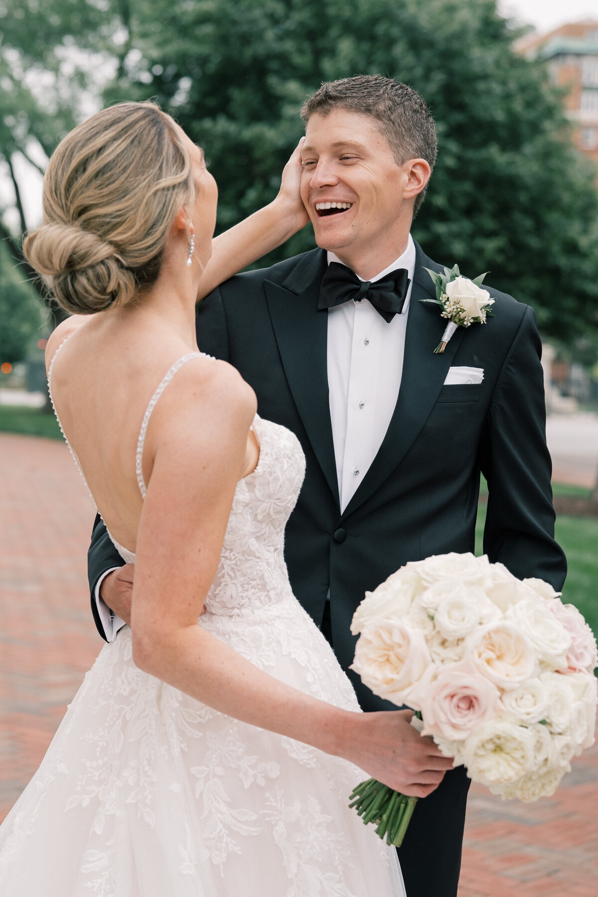 John Marshall Ballrooms wedding | candid moment between bride and groom