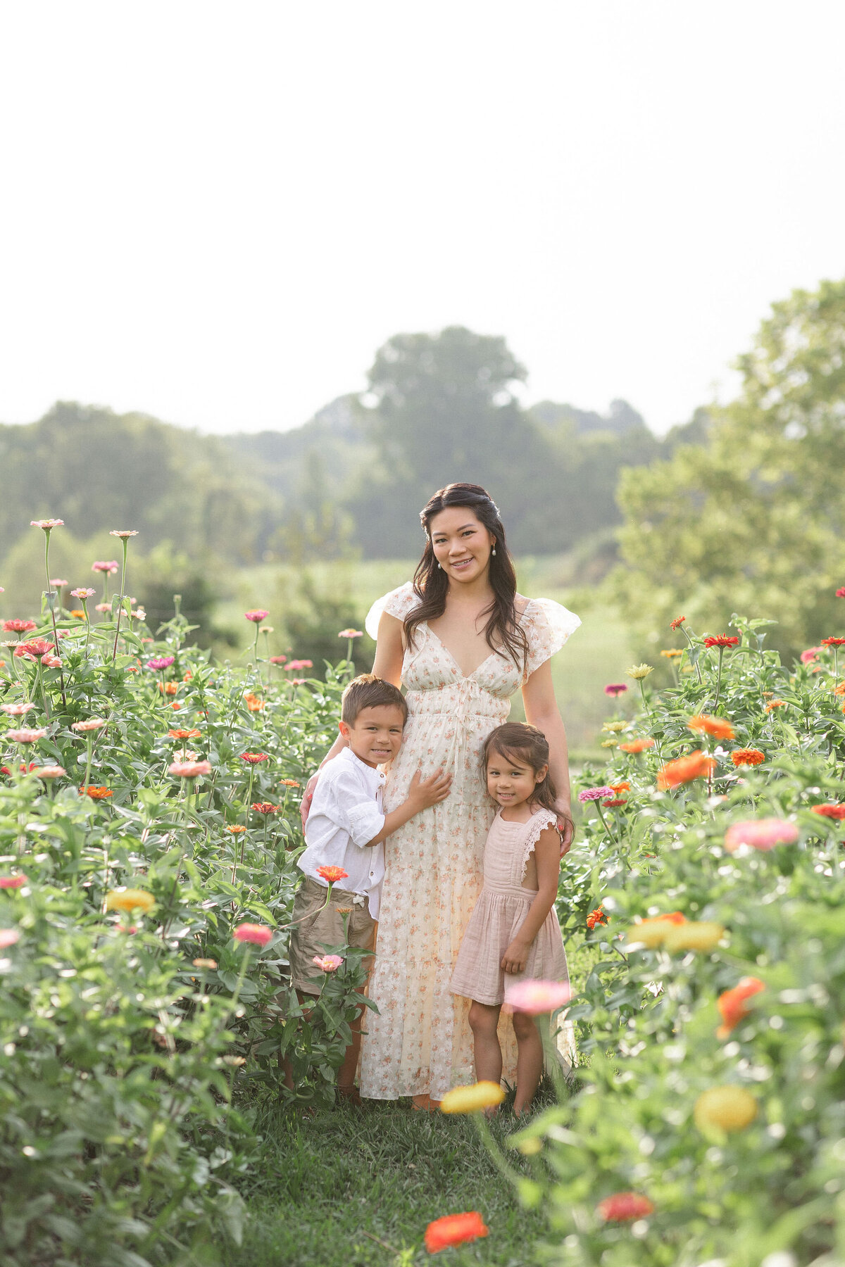 Mom and kids in the park