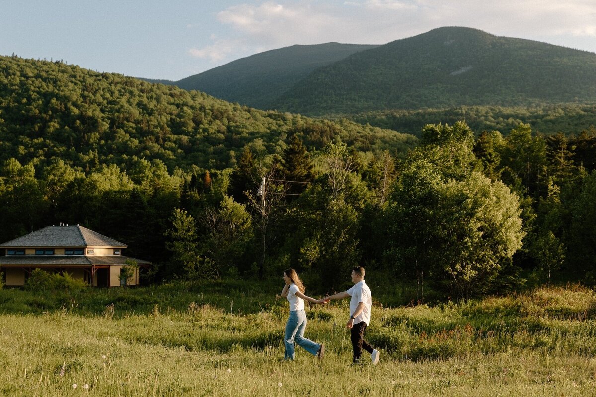 couple walking in mountains