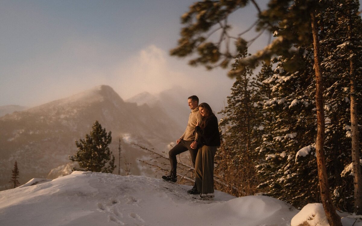 Dream Lake engagement photos in Rocky Mountain National Park