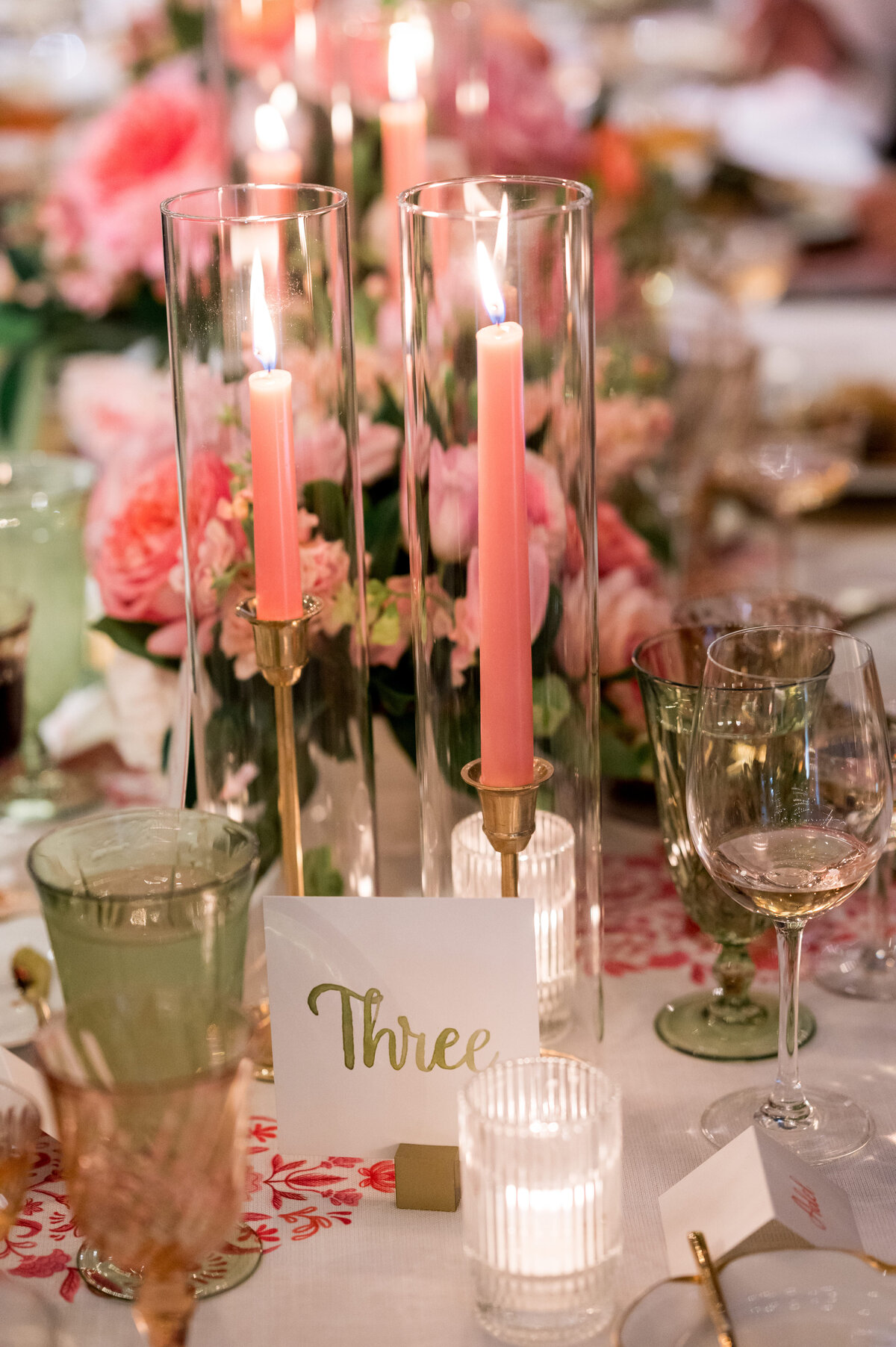 Chicago Illuminating Company Wedding with Pink Block Print Linens_43