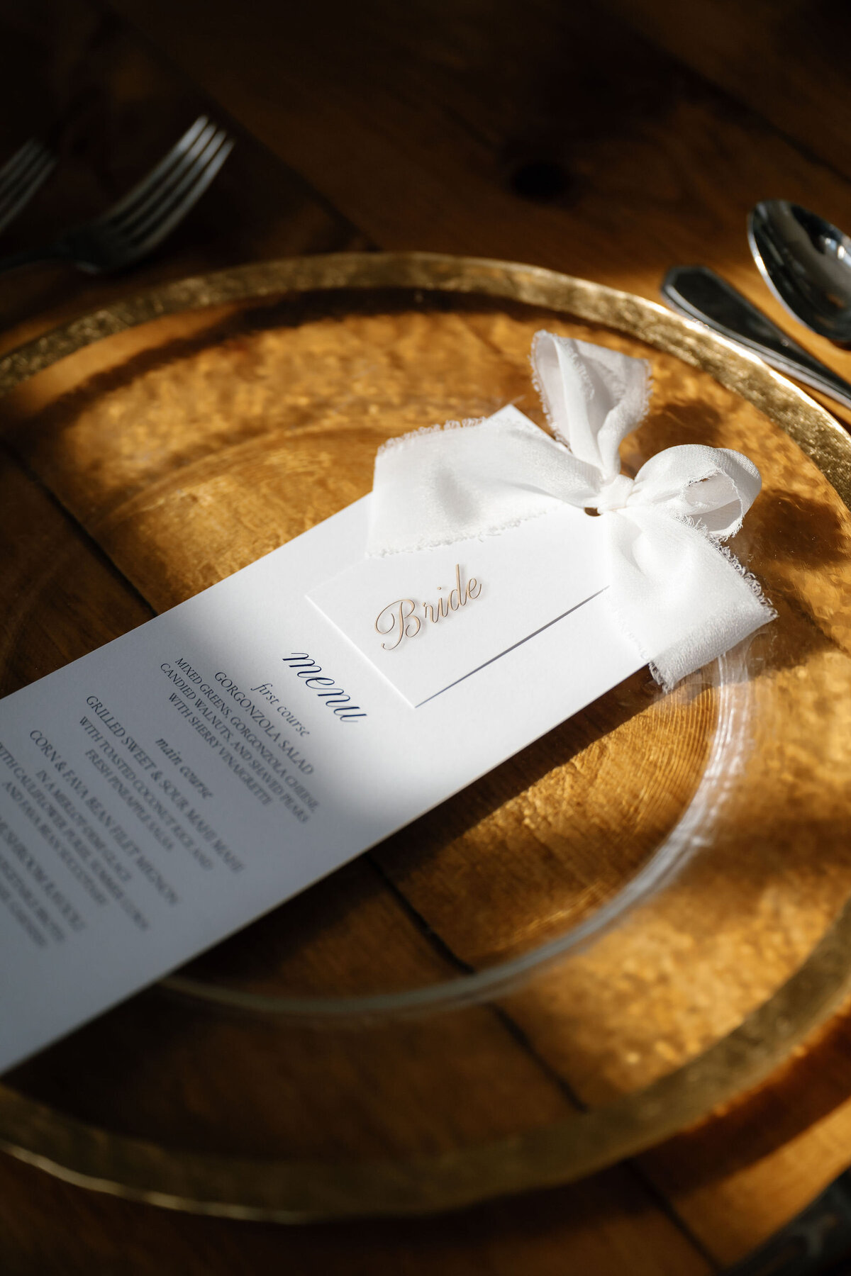 Wedding Menu by Lisa Blanche Photography