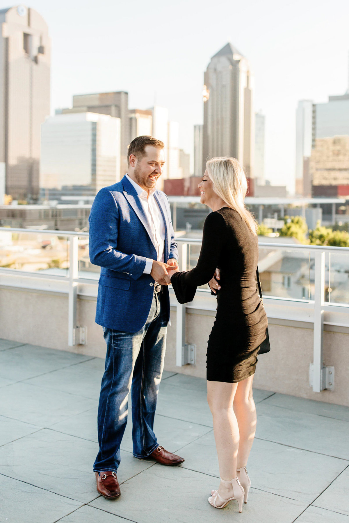 Eric & Megan - Downtown Dallas Rooftop Proposal & Engagement Session-22