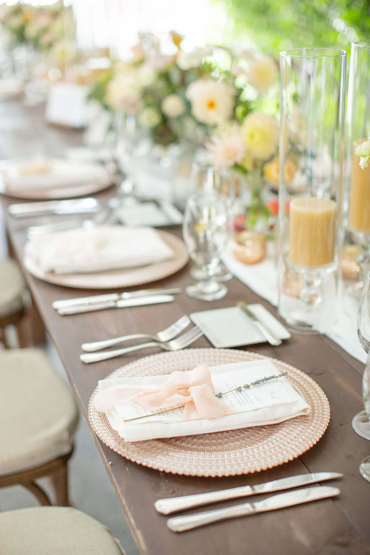 table set for a wedding dinner