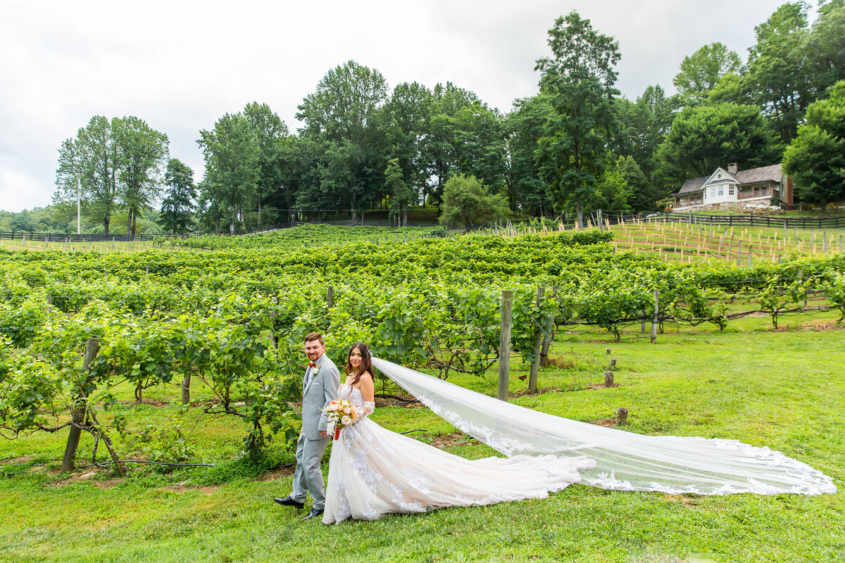bride and groom at outdoor GA wedding ceremony