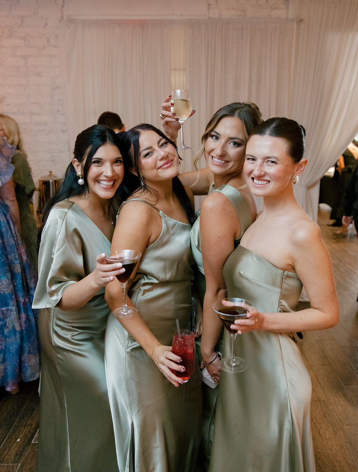 bridesmaids posing