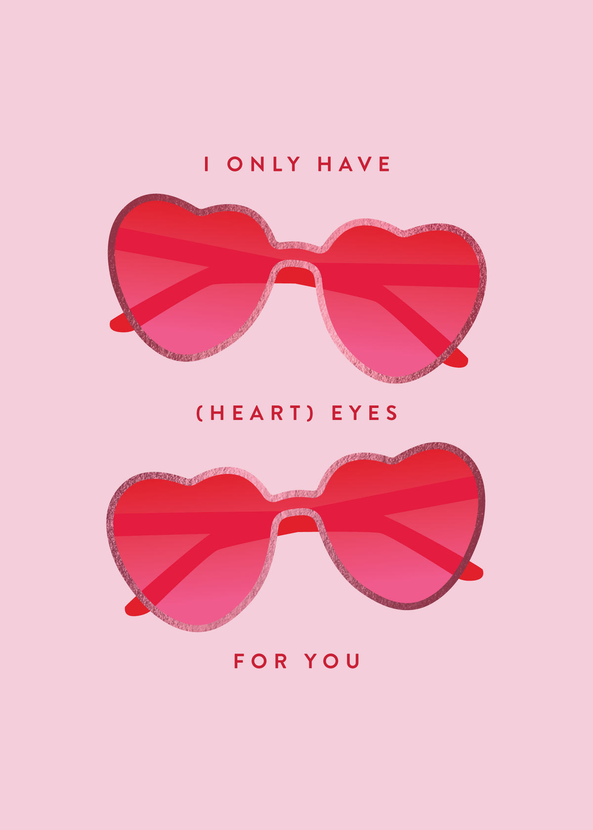 Heart Eyes | Valentine's Day Greeting Card Design by Amanda DeWoody of Poised Avenue