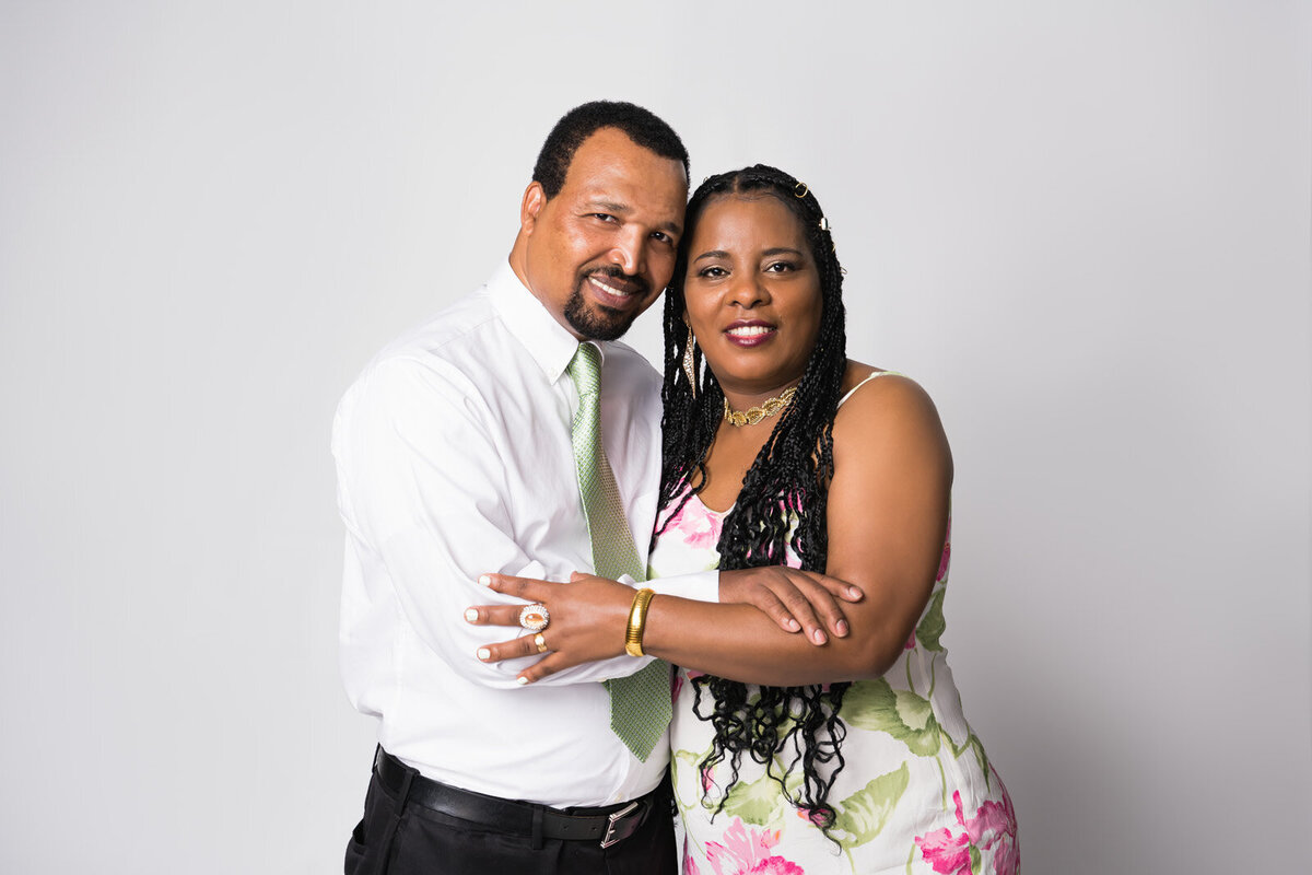 Elegant Couple Portrait Celebrating Togetherness and Love in Studio Setting-27