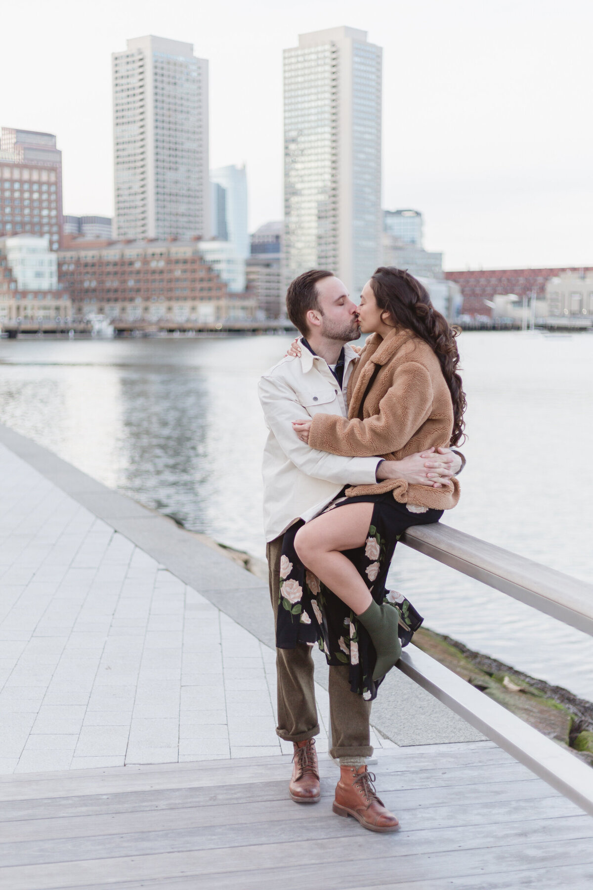 Fashionable engagement at Fan Pier Park