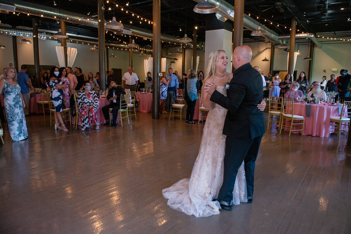 First dance bride and groom at Rivermill in Dover New Hampshire