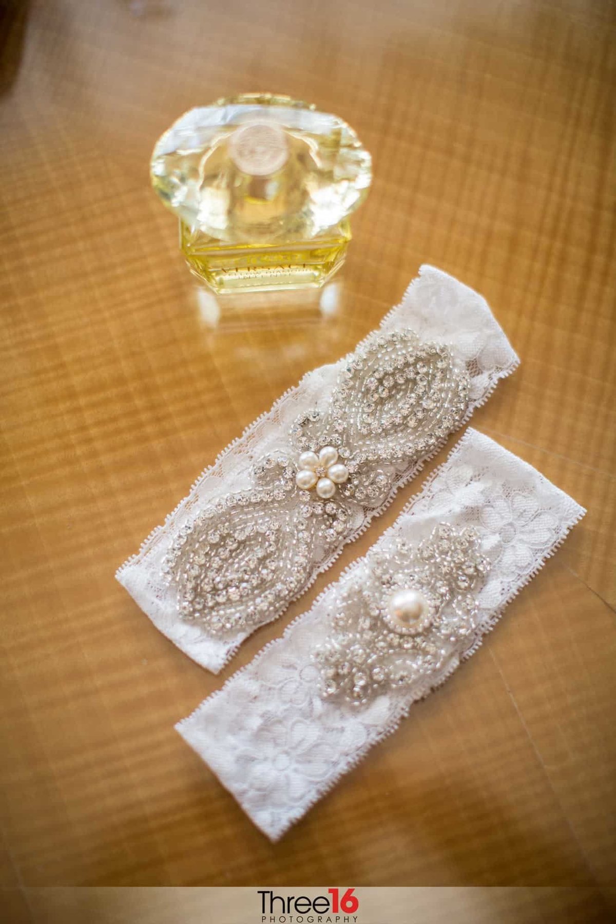 Bride's perfume and garter belts
